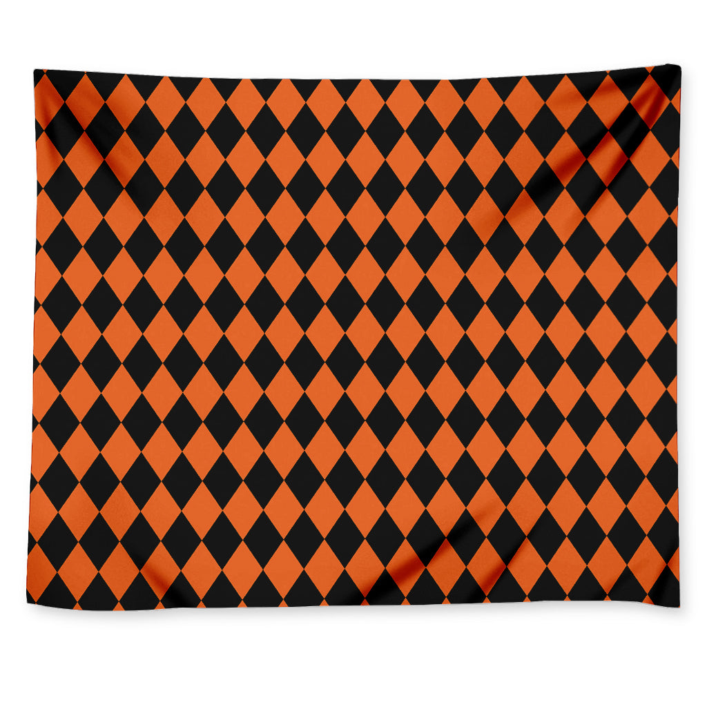 Halloween Harlequin Pattern Print Tapestry