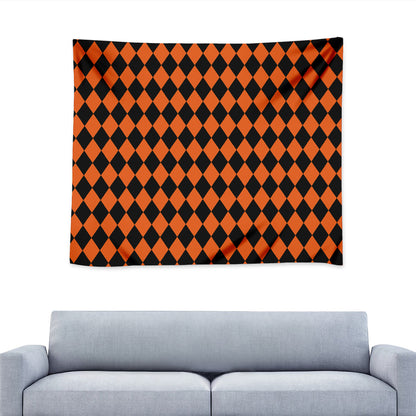 Halloween Harlequin Pattern Print Tapestry