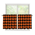 Halloween Harlequin Pattern Print Tier Curtains