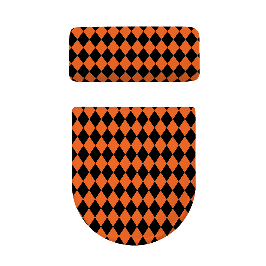 Halloween Harlequin Pattern Print Toilet Lid And Tank Cover Set