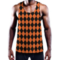 Halloween Harlequin Pattern Print Men's Workout Tank Top