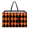 Halloween Harlequin Pattern Print Utility Tote Bag