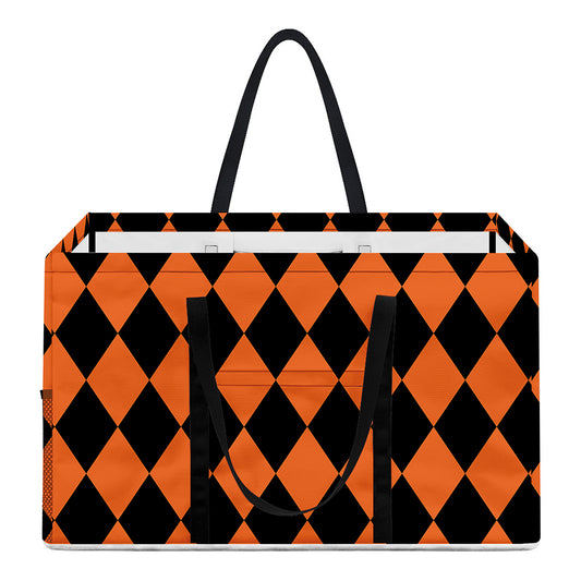 Halloween Harlequin Pattern Print Utility Tote Bag
