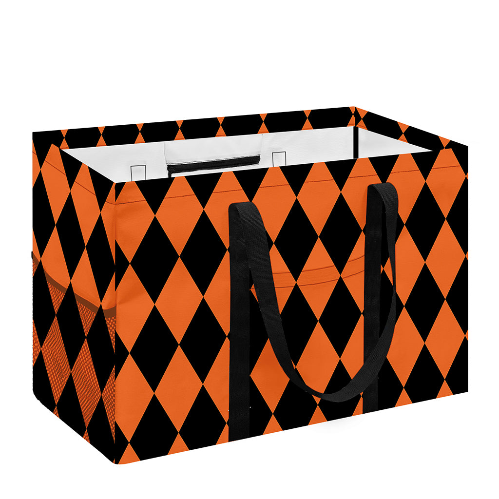 Halloween Harlequin Pattern Print Utility Tote Bag