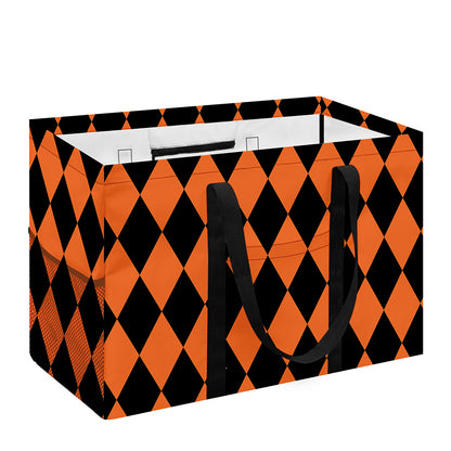Halloween Harlequin Pattern Print Utility Tote Bag