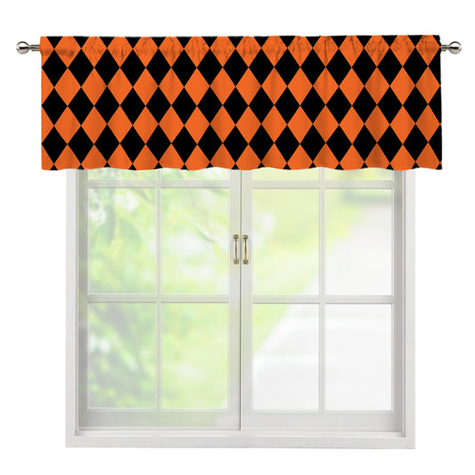 Halloween Harlequin Pattern Print Window Valance