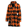 Halloween Harlequin Pattern Print Women's Bathrobe