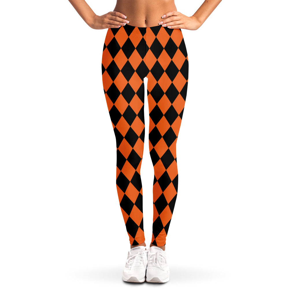 Halloween Harlequin Pattern Print Women's Leggings