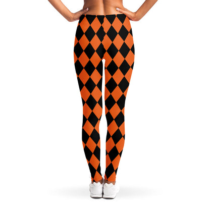 Halloween Harlequin Pattern Print Women's Leggings