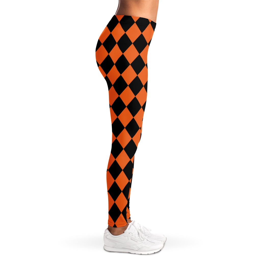 Halloween Harlequin Pattern Print Women's Leggings