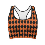 Halloween Harlequin Pattern Print Women's Sports Bra