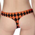 Halloween Harlequin Pattern Print Women's Thong