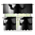 Halloween Horror Witch Print 3 Piece Kitchen Curtains