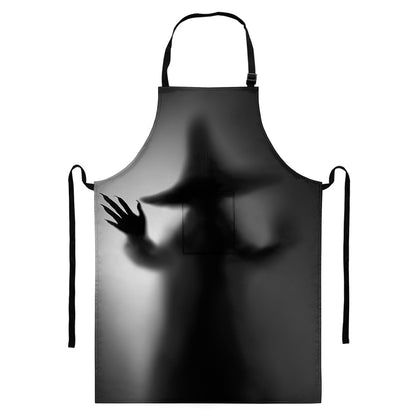 Halloween Horror Witch Print Bib Apron With Pocket