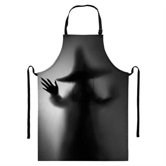 Halloween Horror Witch Print Bib Apron With Pocket