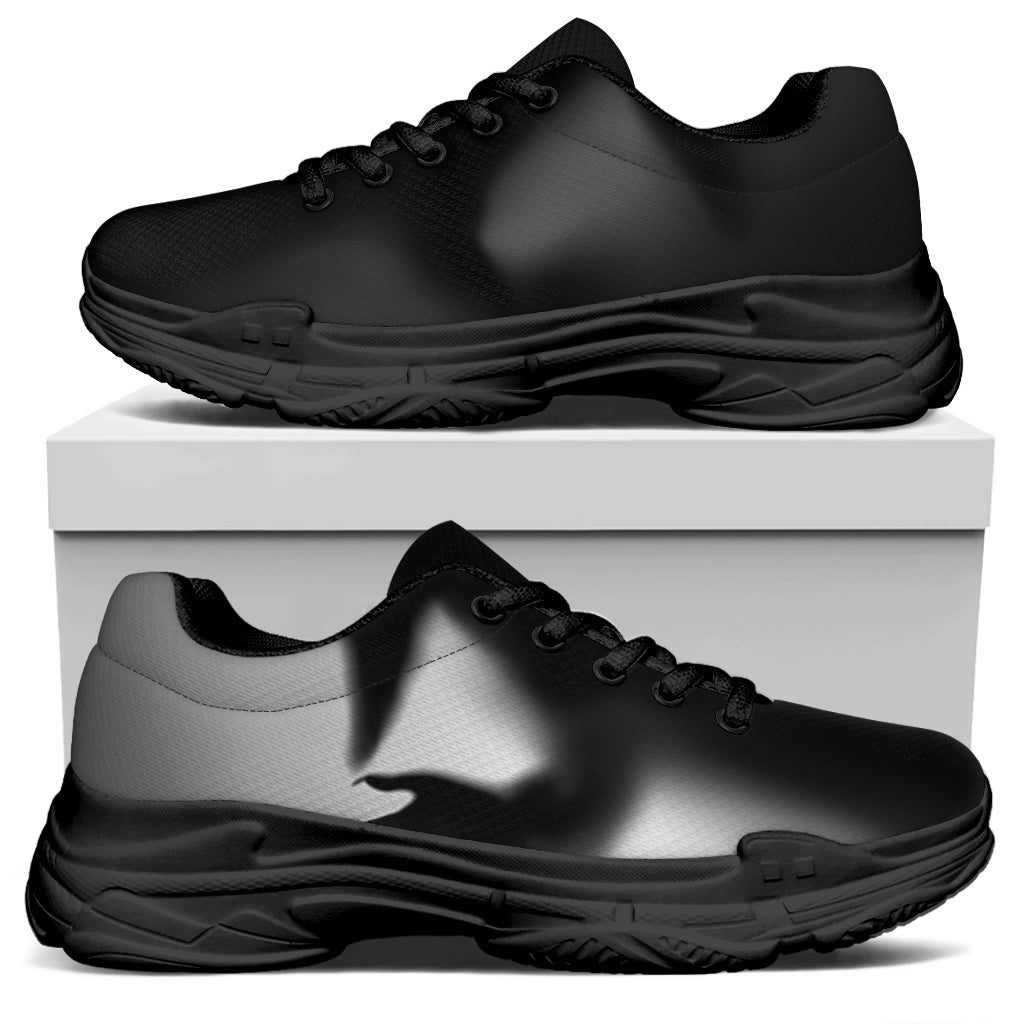 Halloween Horror Witch Print Black Chunky Shoes