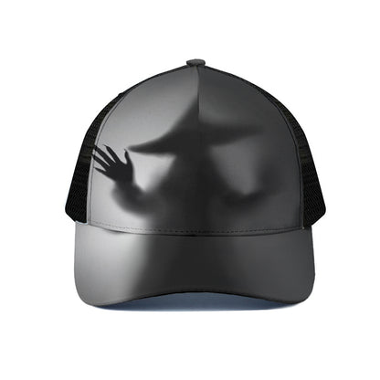 Halloween Horror Witch Print Black Mesh Trucker Cap