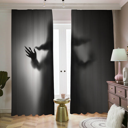 Halloween Horror Witch Print Blackout Pencil Pleat Curtains