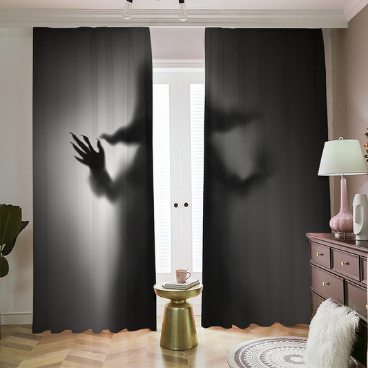 Halloween Horror Witch Print Blackout Pencil Pleat Curtains