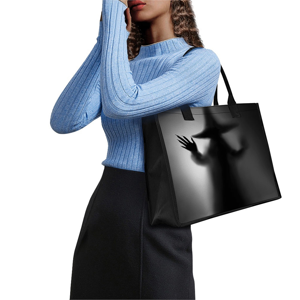 Halloween Horror Witch Print Canvas Tote Bag