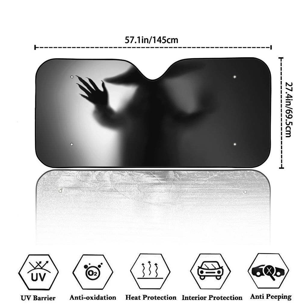 Halloween Horror Witch Print Car Windshield Sun Shade