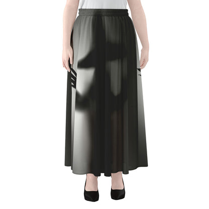Halloween Horror Witch Print Chiffon Maxi Skirt