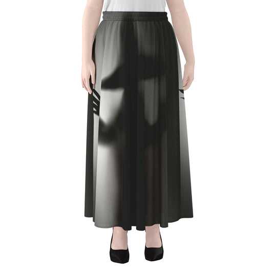 Halloween Horror Witch Print Chiffon Maxi Skirt