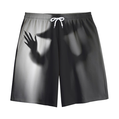 Halloween Horror Witch Print Cotton Shorts