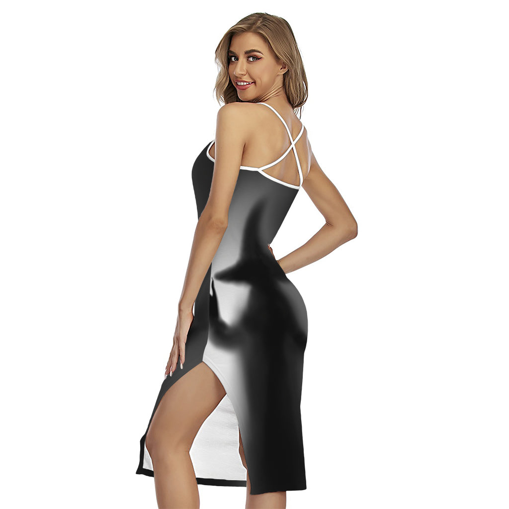 Halloween Horror Witch Print Cross Back Cami Dress
