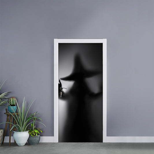 Halloween Horror Witch Print Door Sticker