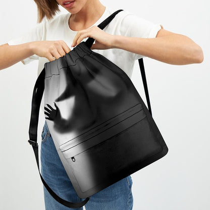 Halloween Horror Witch Print Drawstring Backpack