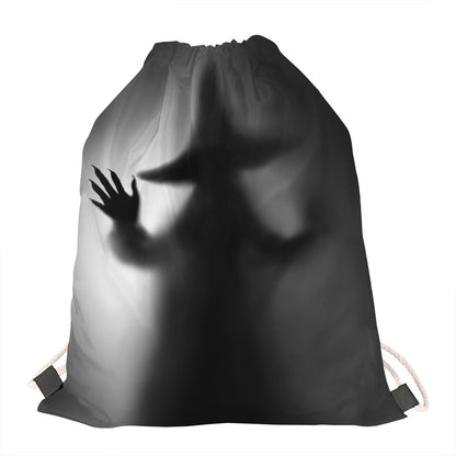 Halloween Horror Witch Print Drawstring Bag