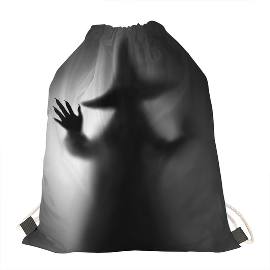 Halloween Horror Witch Print Drawstring Bag