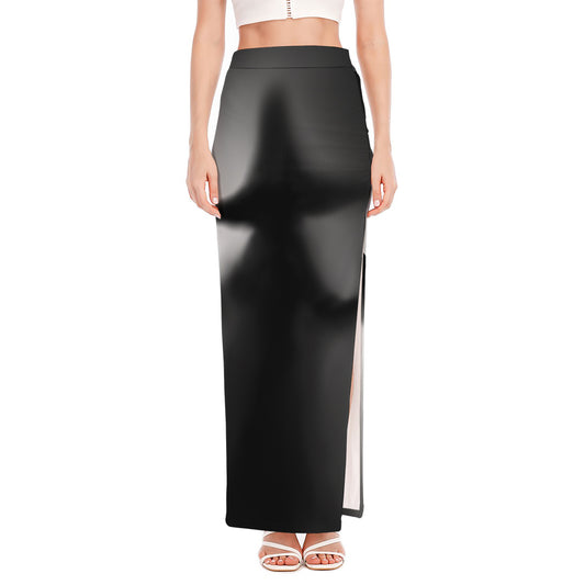 Halloween Horror Witch Print High Slit Maxi Skirt