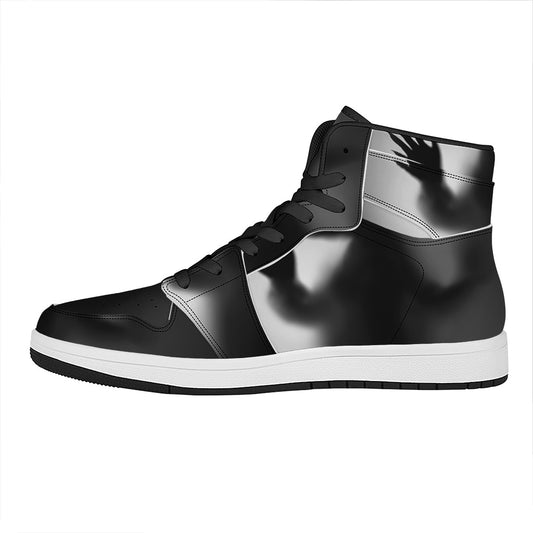 Halloween Horror Witch Print High Top Leather Sneakers