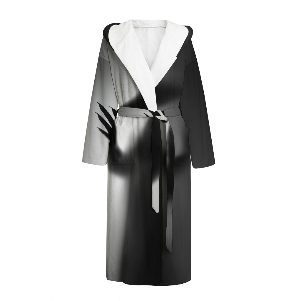 Halloween Horror Witch Print Hooded Bathrobe