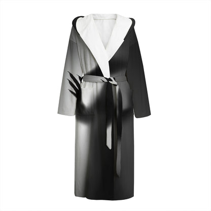 Halloween Horror Witch Print Hooded Bathrobe