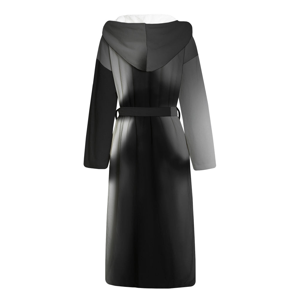 Halloween Horror Witch Print Hooded Bathrobe