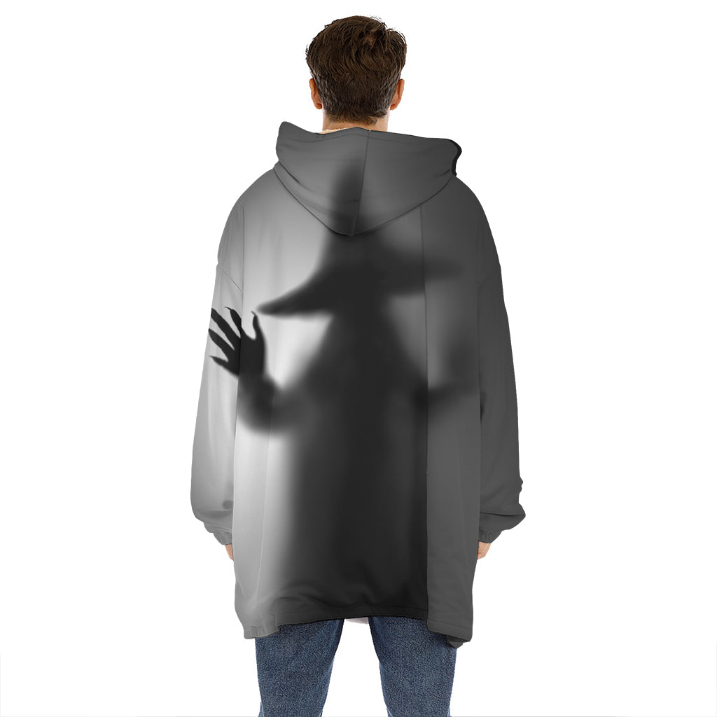 Halloween Horror Witch Print Hoodie Blanket