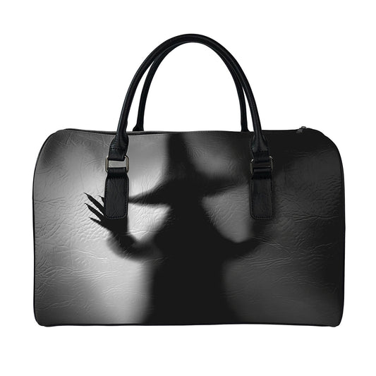 Halloween Horror Witch Print Leather Duffle Bag