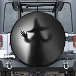 Halloween Horror Witch Print Leather Spare Tire Cover