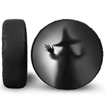 Halloween Horror Witch Print Leather Spare Tire Cover