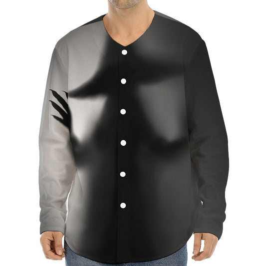 Halloween Horror Witch Print Long Sleeve Baseball Jersey