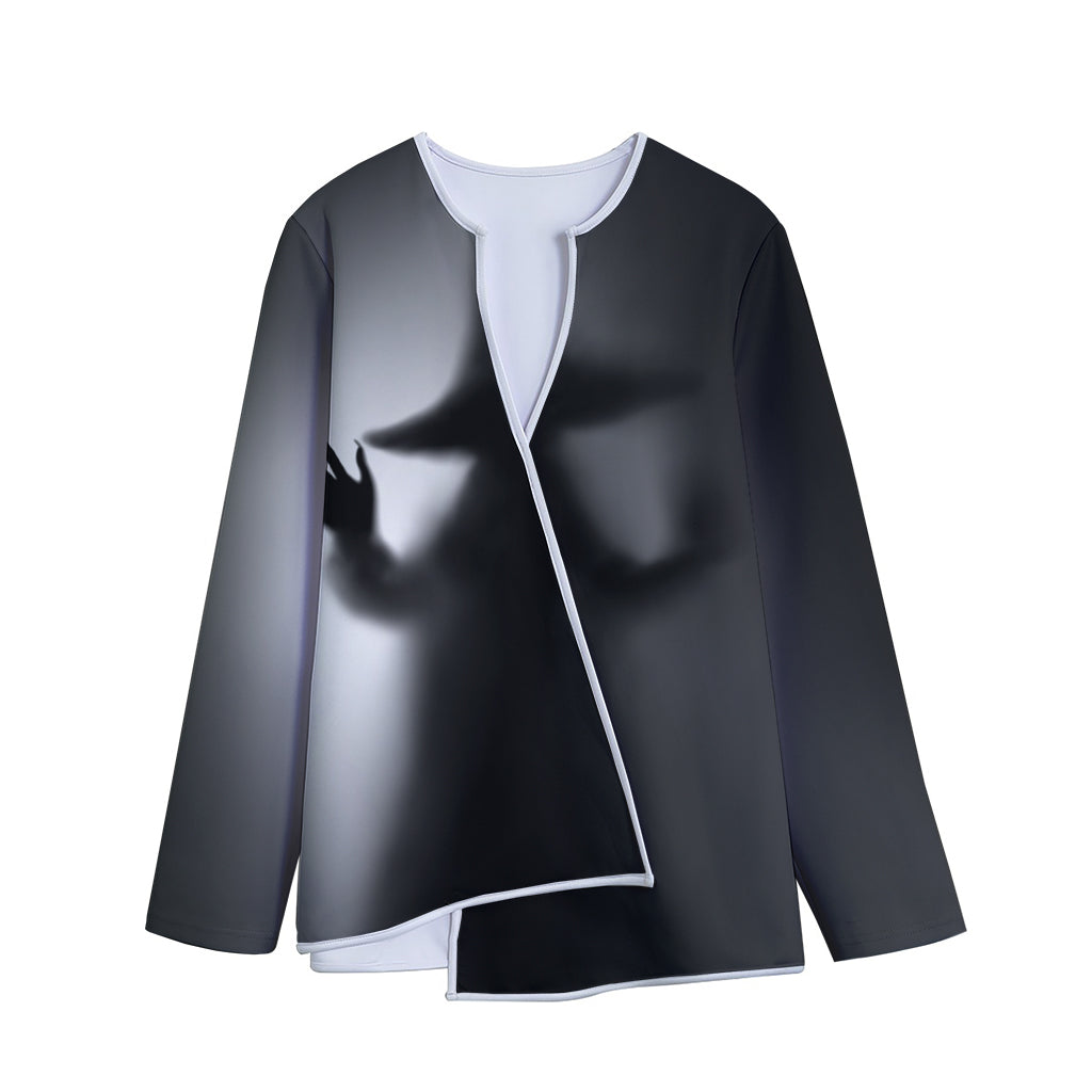 Halloween Horror Witch Print Long Sleeve Short Coat