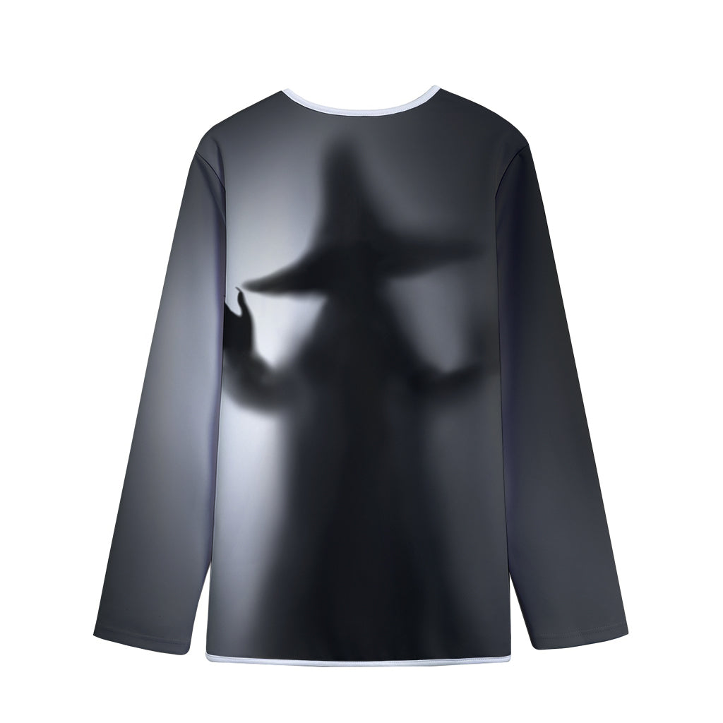 Halloween Horror Witch Print Long Sleeve Short Coat