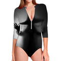 Halloween Horror Witch Print Long Sleeve Swimsuit