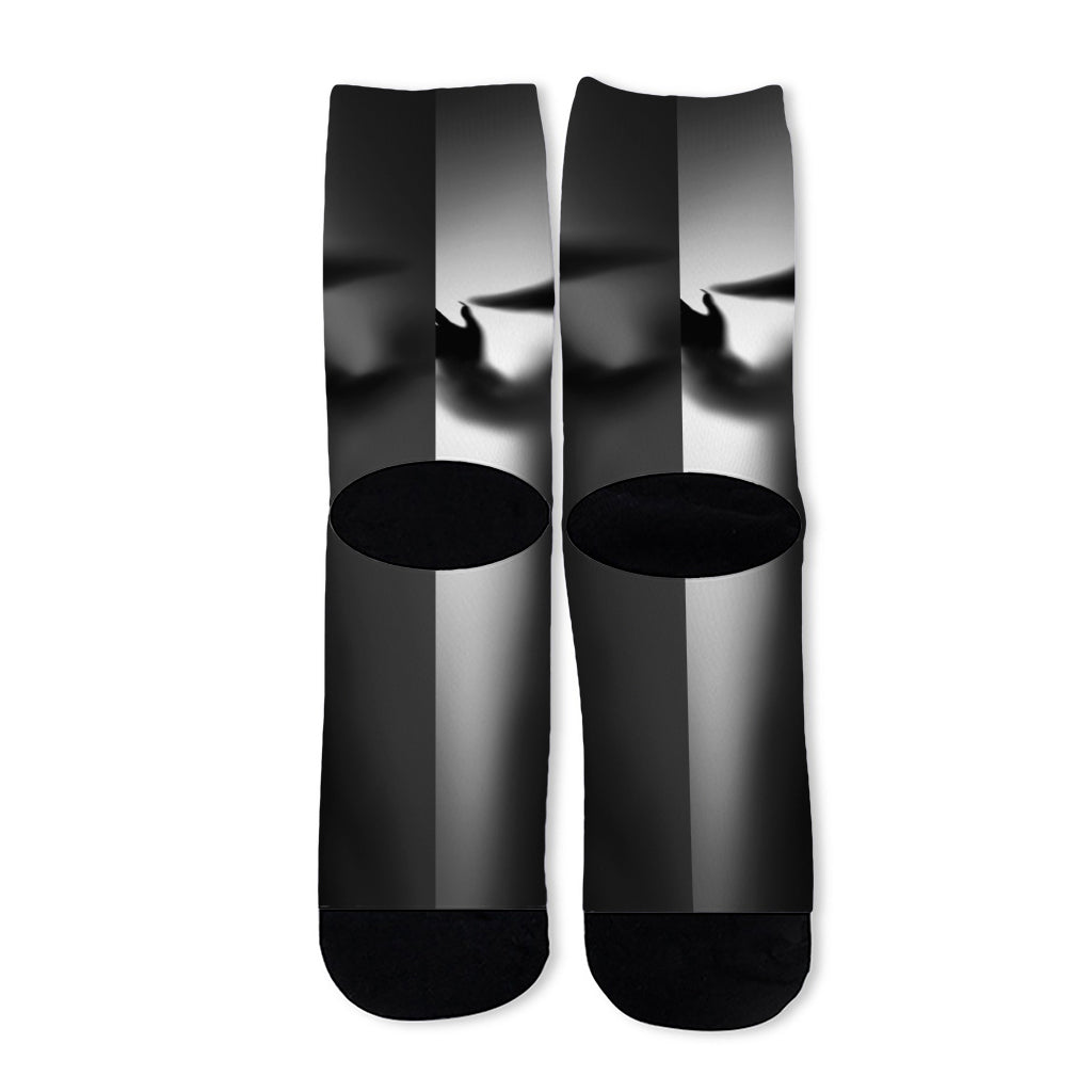 Halloween Horror Witch Print Long Socks