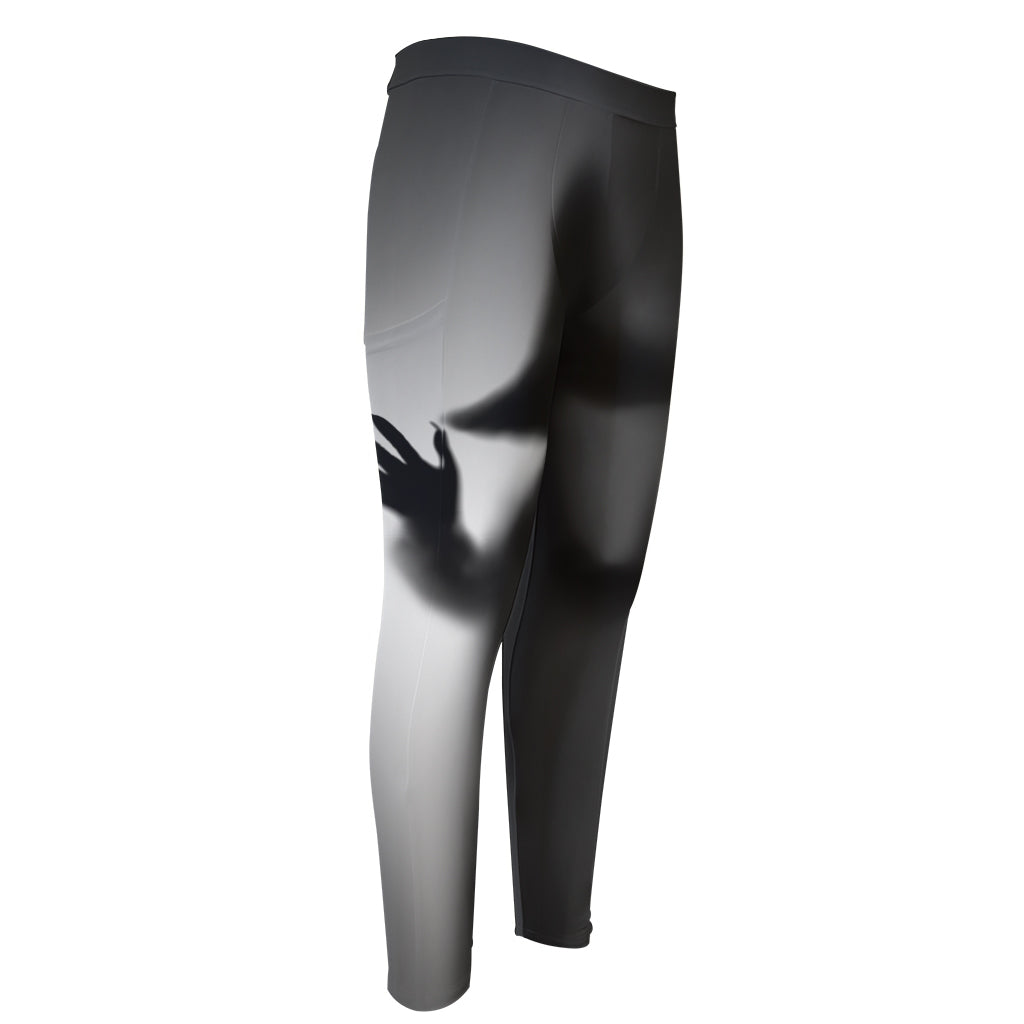 Halloween Horror Witch Print Men's Compression Pants