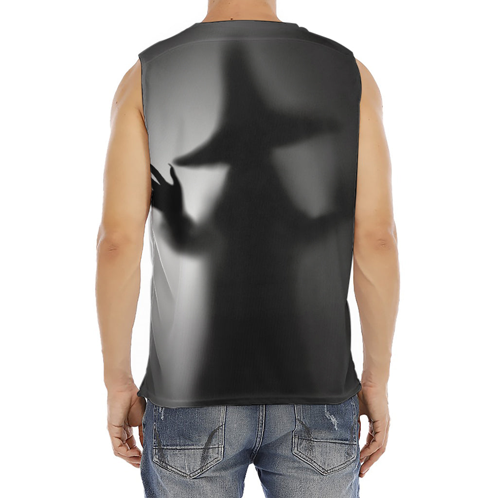 Halloween Horror Witch Print Men's Fitness Tank Top