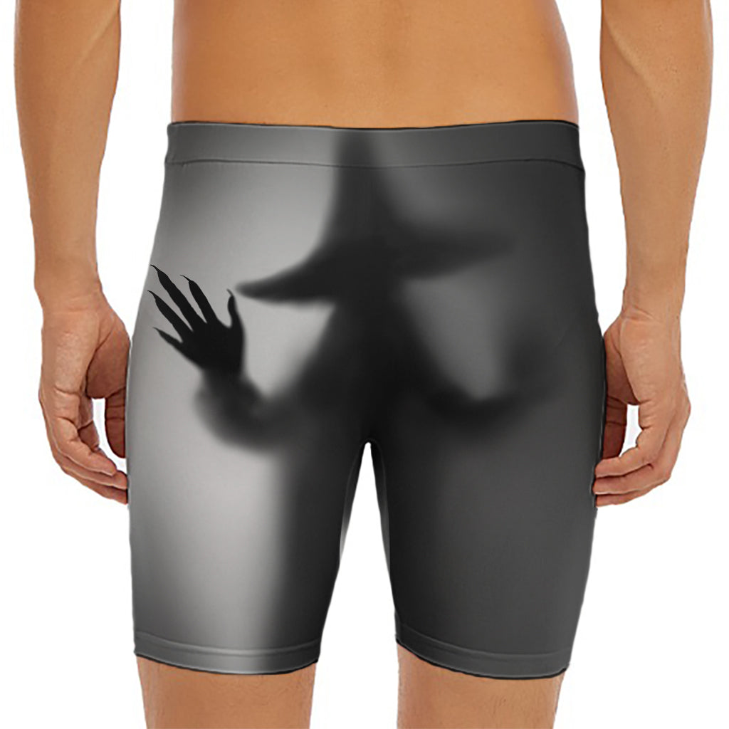Halloween Horror Witch Print Men's Long Boxer Briefs